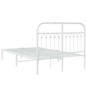 Berkfield Metal Bed Frame without Mattress with Headboard White 120x200cm