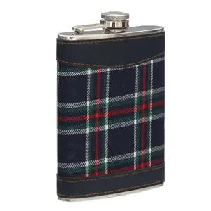 Maison by Premier Blue Tartan Hip Flask