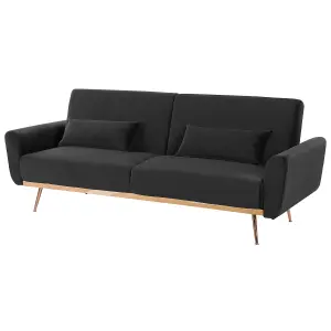 3 Seater Sofa EINA Black Velvet