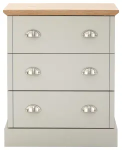 GFW Kendal 3 Drawer Chest Grey