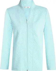 Bonmarche Green Bed Jacket Diamond Quilt Zip Through, Size: 24-26