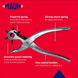 Maun Revolving Leather Hole Punch Plier 2 mm To 4.8 mm