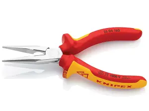 Knipex VDE Snipe Nose Side Cutting Pliers (Radio) 160mm