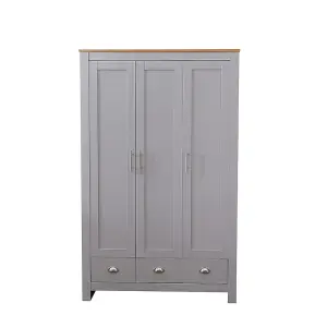 FurnitureHMD Bedroom Wardrobes with 3 Doors and 3 Drawers Clothes Storage Cupboards with Shelves & Hanging Rails