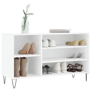 Berkfield Shoe Cabinet White 102x36x60 cm Engineered Wood