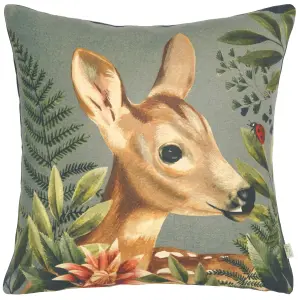 Evans Lichfield Forest Fawn Printed Feather Filled Cushion