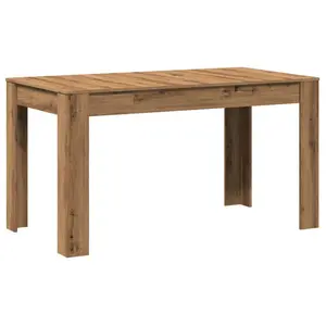 Gille Dining Table 140 x 74.5 x 76 cm Engineered Wood White / Artisan Oak