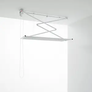 Foxydry Mini White Aluminium Foldable Retractable Clothesline 180cm H x 152cm W x 54cm D