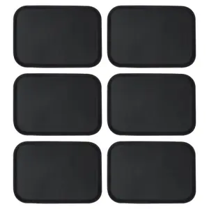 Rectangle Non-Slip Serving Trays - 66cm x 45.5cm - Black - Pack of 6