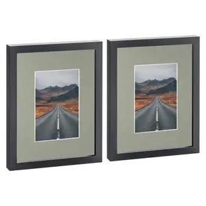 Photo Frame with 4" x 6" Mount - 8" x 10" - Grey Mount - Pack of 2