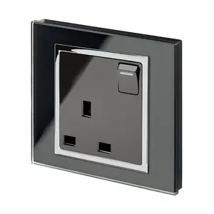 Crystal CT 13A Single Plug Socket With Switch White Black