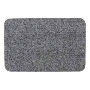 JVL Delta Scraper Doormat, 40x60cm, Grey