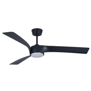 Avdul 132cm Ceiling Fan with Light Kit Black