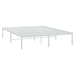 Berkfield Metal Bed Frame White 140x200 cm