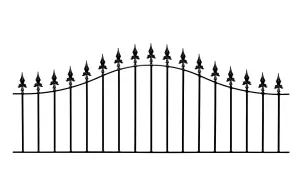 SAXA Metal Spear Top Arched Garden Railing Panel 1830mm (6ft) GAP x 660mm High SAZP04