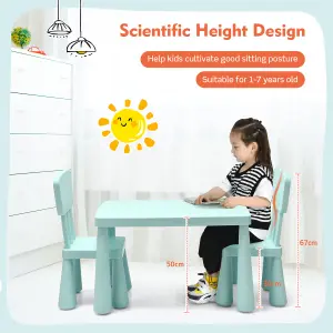 Costway 3 PCS Kids Table and Chair Set Toddler Activity Center Children Writing Desk