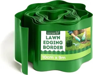 Lawn Edging Border 10cm x 9m Roll - Flexible PVC Garden Edging for Easy Shaping, Flower Beds, Pathways & Lawn Borders