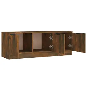 vidaXL TV Cabinet Smoked Oak 102x35x36.5 cm Engineered Wood