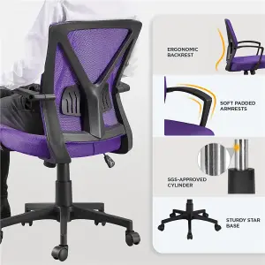 Yaheetech Ergonomic Mid-back Swivel Mesh Office Chair - Purple