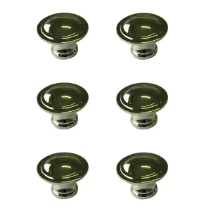 Zinc alloy Brass effect Ring Furniture Knob (Dia)35mm, Pack of 6