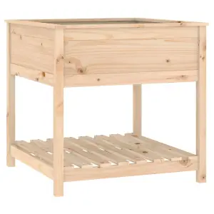 Berkfield Planter with Shelf 82.5x82.5x81 cm Solid Wood Pine