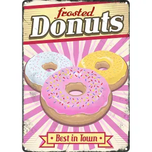 Grindstore Frosted Donuts Tin Sign Multicoloured (One Size)