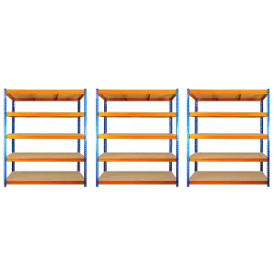 3 Bays of 5 Tier ULTRA HEAVY DUTY Storage Racking 1800h x 1500w x 450d mm 350kg