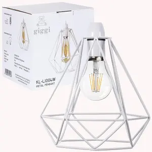 White Cage Metal Basket Ceiling Light Shade