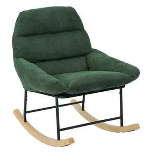 Rocking Chair Nursery,Chenille Fabric Removable Glider Rocker, Green