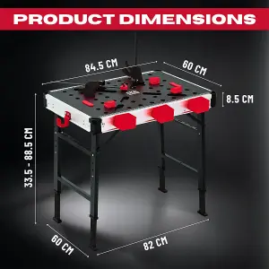 Excel 2-in-1 Foldable Workbench Table Sawhorse Adjustable Height With 2 Clamps