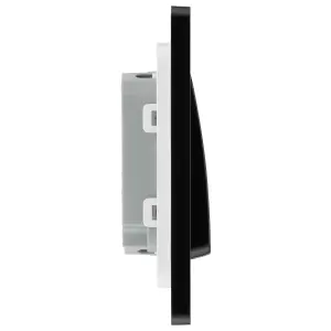 BG Evolve 20A Double Wall Light Switch 2 Way, Wide Rocker Black Chrome