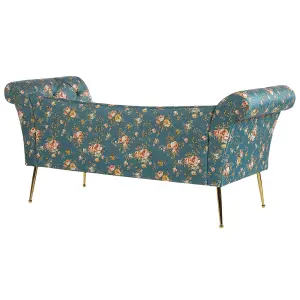 Chaise Lounge Floral Pattern Blue NANTILLY