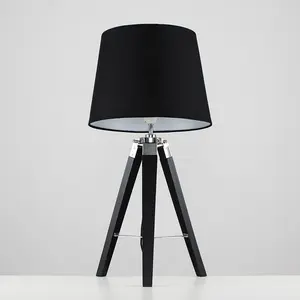 Bella Vista Wood Tripod Lamp Black