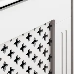 Vida Designs Oxford Large White Radiator Cover