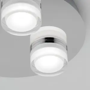 Litecraft Bolton Chrome 3 Light LED Bathroom Ceiling Spotlight Plate