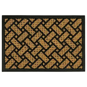 JVL Alba Woven Tuffscrape Doormat, 40x60cm, Parquet