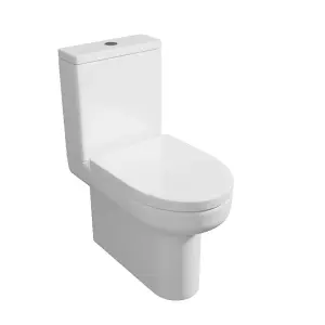 Premium CLOSED BACK Toilet Set (Lyon) - Rimless Pan - Cistern - Soft Close Seat - Includes Chrome Flush Button