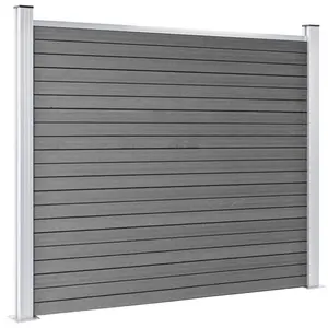 Bugbee 29' x 5' Privacy Fence Panel Grey / 146cm H x 353cm W x 12cm D