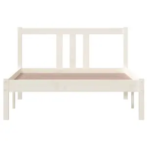 Berkfield Bed Frame White Solid Wood 100x200 cm