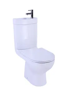 GoodHome Cavally White Close-coupled Toilet, basin & tap pack (W)885mm (H)381mm