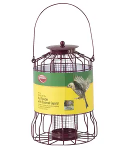 Nut Bird Feeder With Squirrel Guard Burgundy