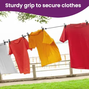 12 Clip Outdoor Washing Line For Laundry