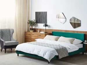 Velvet EU Super King Size Bed Emerald Green FITOU