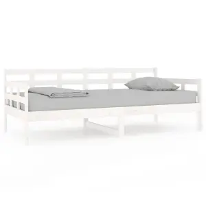 Berkfield Day Bed White Solid Wood Pine 90x190 cm