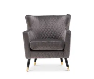 Velvet Light Grey Alessia Accent Chair