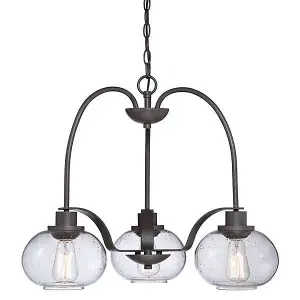 Elstead Trilogy Multi Arm Chandelier 3 Light Old Bronze Finish, E27