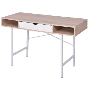 Berkfield Desk with 1 Drawer Oak and White