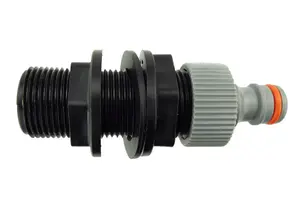 1/2" bsp threaded water butt/rain barrel/tank outlet adaptor/connector with universal garden hose fitting