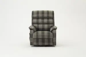 Blair Electric Recliner Lift And Tilt Riser Armchair, Grey Tartan