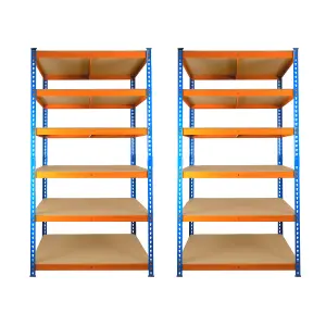 2 Bays of 6 Tier Extra Heavy Duty Storage Racking 1800h x 900w x 600d mm 300kg